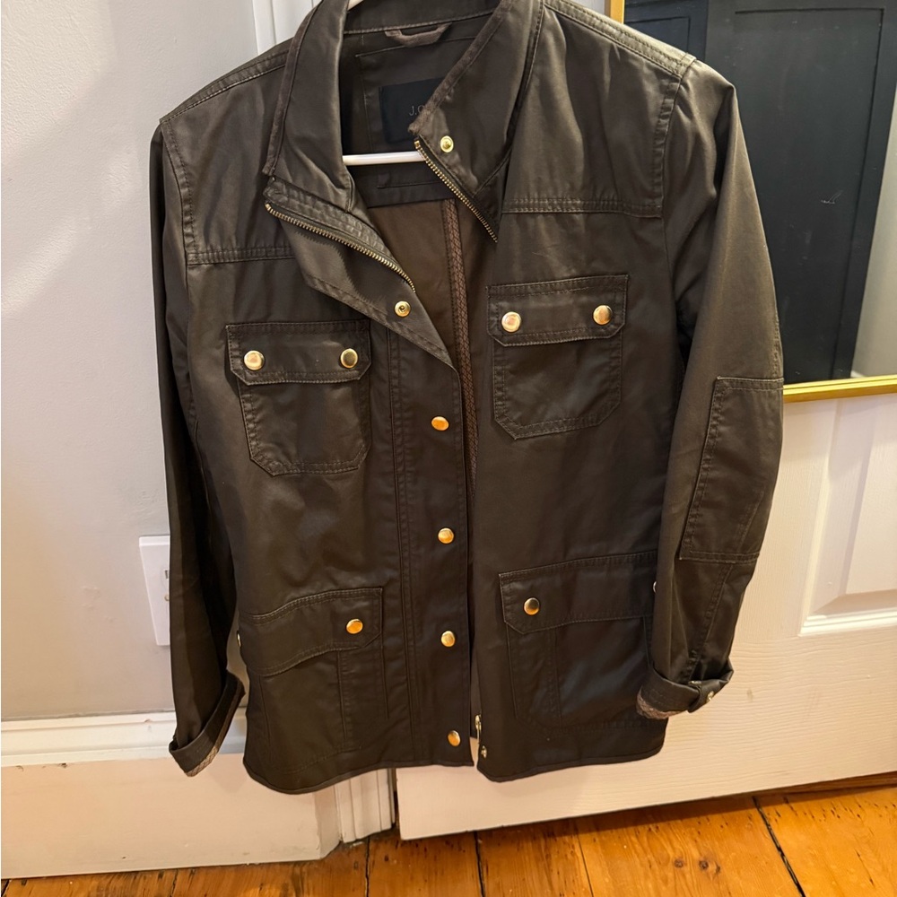 J.Crew Olive Jacket with Gold Accents